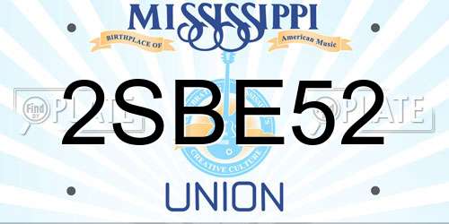2SBE52 Mississippi License Plate