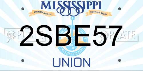 2SBE57 Mississippi License Plate