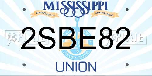 2SBE82 Mississippi License Plate