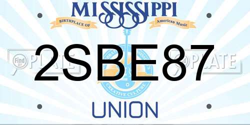2SBE87 Mississippi License Plate