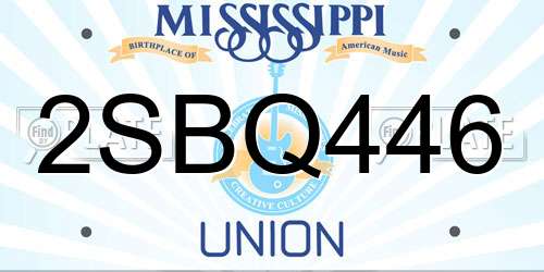 2SBQ446 Mississippi License Plate