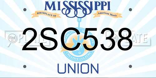 2SC538 Mississippi License Plate