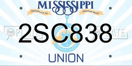 2SC838 Mississippi License Plate