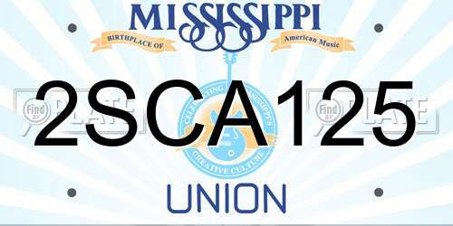 2SCA125 Mississippi License Plate