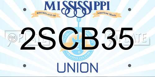 2SCB35 Mississippi License Plate