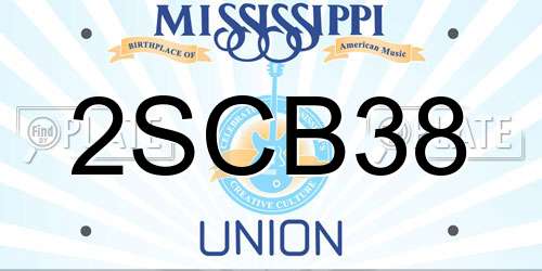 2SCB38 Mississippi License Plate