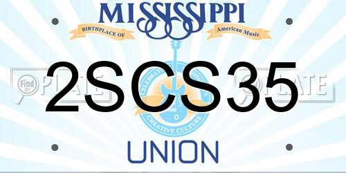 2SCS35 Mississippi License Plate