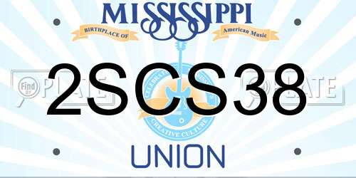 2SCS38 Mississippi License Plate