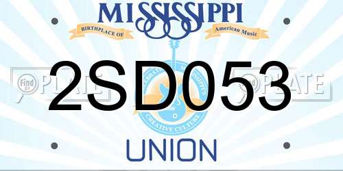 2SD053 Mississippi License Plate