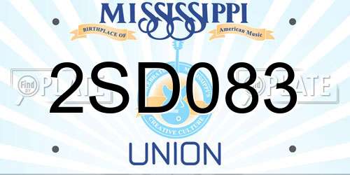 2SD083 Mississippi License Plate