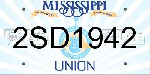 2SD1942 Mississippi License Plate
