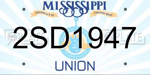 2SD1947 Mississippi License Plate