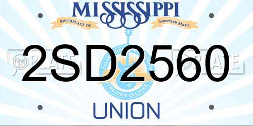 2SD2560 Mississippi License Plate