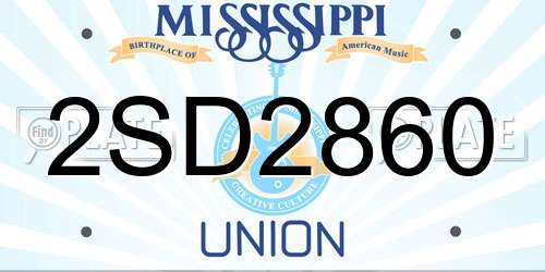 2SD2860 Mississippi License Plate