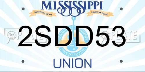 2SDD53 Mississippi License Plate
