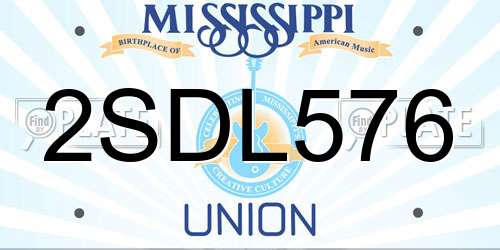 2SDL576 Mississippi License Plate