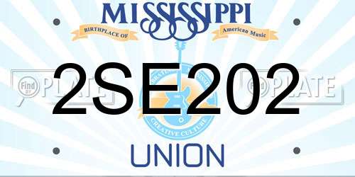 2SE202 Mississippi License Plate