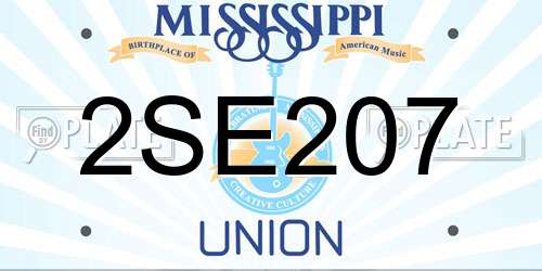 2SE207 Mississippi License Plate