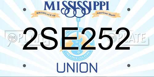 2SE252 Mississippi License Plate