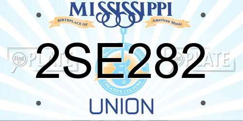 2SE282 Mississippi License Plate