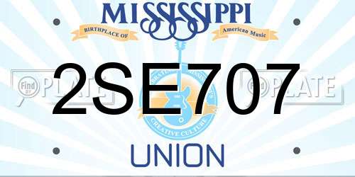 2SE707 Mississippi License Plate