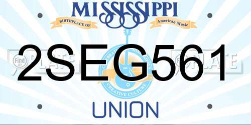 2SEG561 Mississippi License Plate