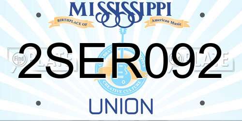 2SER092 Mississippi License Plate
