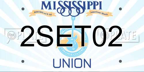 2SET02 Mississippi License Plate