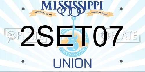 2SET07 Mississippi License Plate