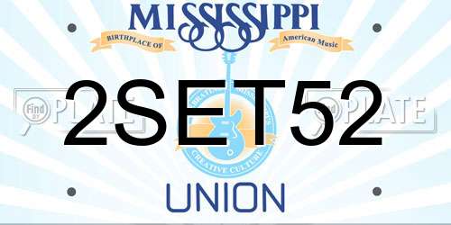 2SET52 Mississippi License Plate