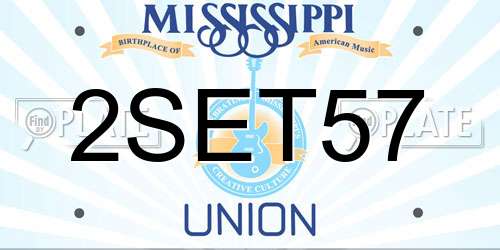 2SET57 Mississippi License Plate