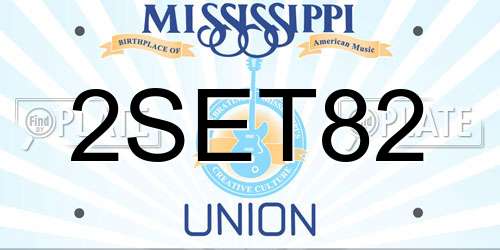 2SET82 Mississippi License Plate