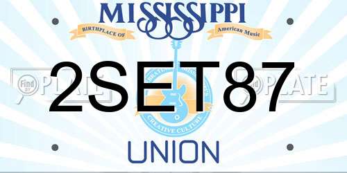 2SET87 Mississippi License Plate
