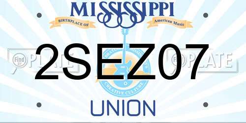 2SEZ07 Mississippi License Plate