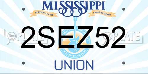 2SEZ52 Mississippi License Plate