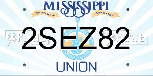 2SEZ82 Mississippi License Plate