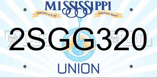 2SGG320 Mississippi License Plate