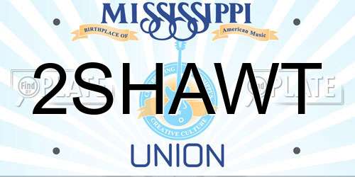 2SHAWT Mississippi License Plate