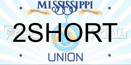 2SHORT Mississippi License Plate