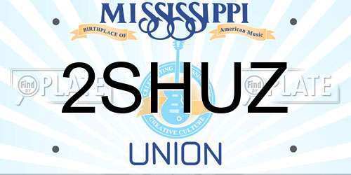 2SHUZ Mississippi License Plate