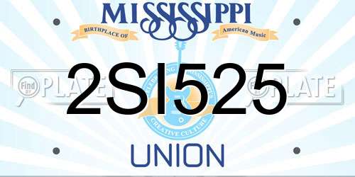 2SI525 Mississippi License Plate