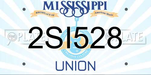 2SI528 Mississippi License Plate