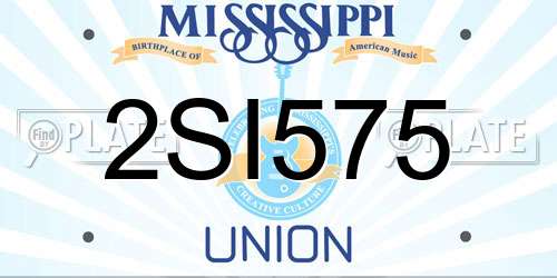 2SI575 Mississippi License Plate