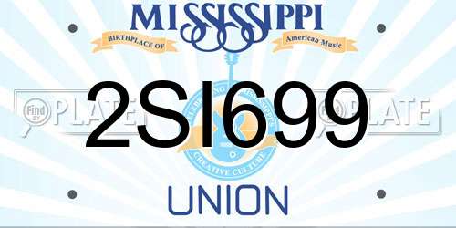 2SI699 Mississippi License Plate