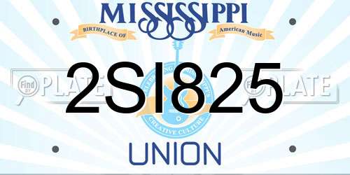 2SI825 Mississippi License Plate