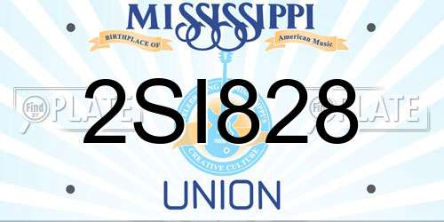 2SI828 Mississippi License Plate