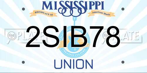 2SIB78 Mississippi License Plate