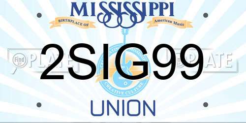 2SIG99 Mississippi License Plate