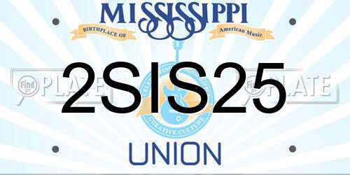 2SIS25 Mississippi License Plate