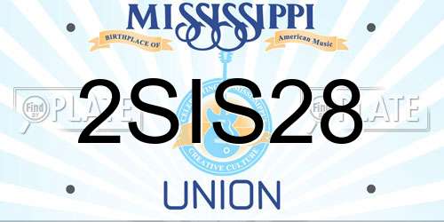 2SIS28 Mississippi License Plate